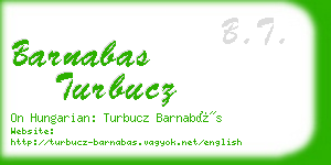 barnabas turbucz business card